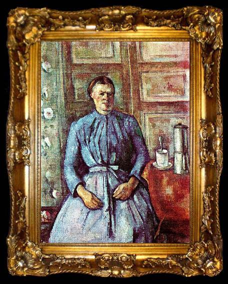 framed  Paul Cezanne kvinna med kaffekanna, ta009-2